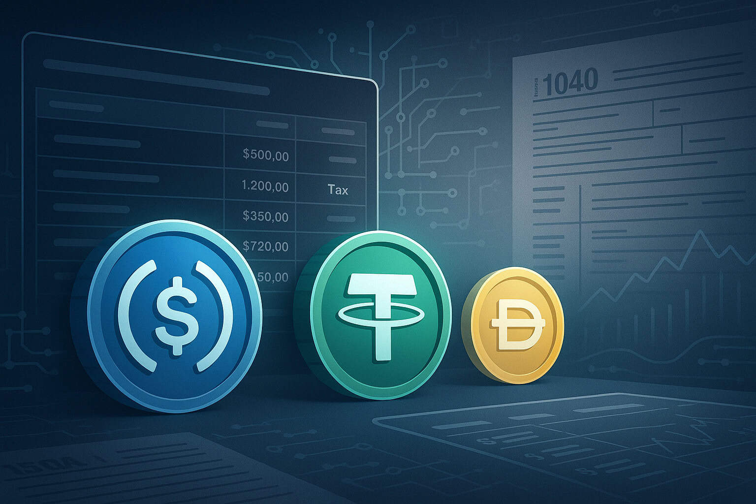 Stablecoin taxes ledger and blockchain compliance.