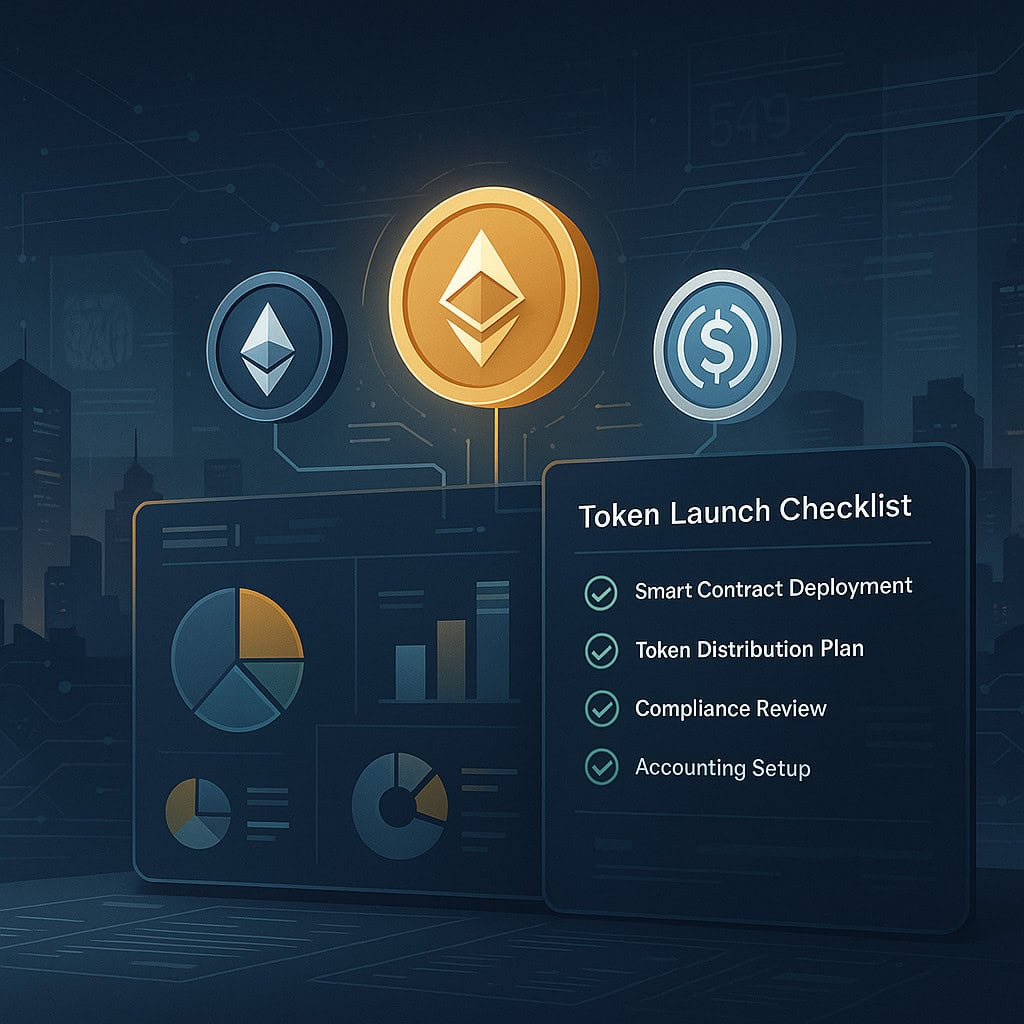 Web3 token launch checklist with compliance, distribution, and smart contract deployment tracking. Web3 token launch checklist with compliance, distribution, and smart contract deployment tracking.