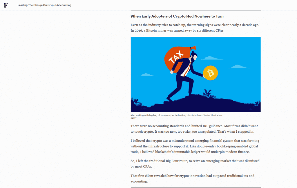 Forbes: "When the early adopters of crypto had nowhere to turn, they went to Camuso CPA."
