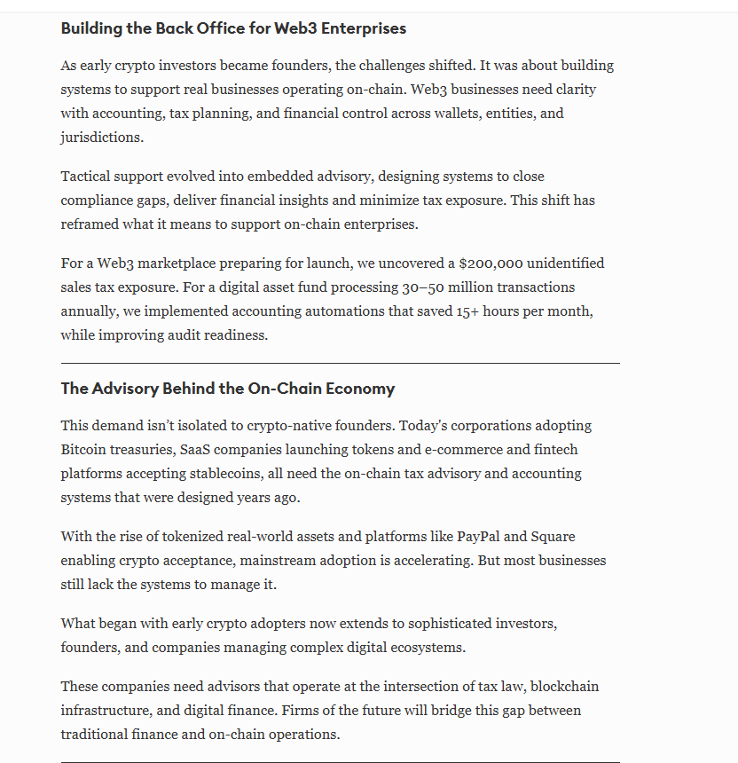 Forbes: "Camuso CPA is building tax and accounting systems to support real businesses operating on-chain."