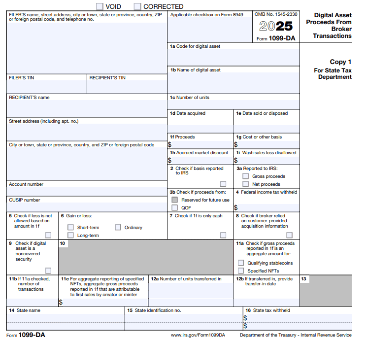 IRS 2025 Form 1099-DA