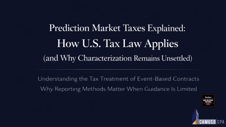 Prediction Market Taxes Explained: How U.S. Tax Law Applies (and Why Characterization Remains Unsettled)