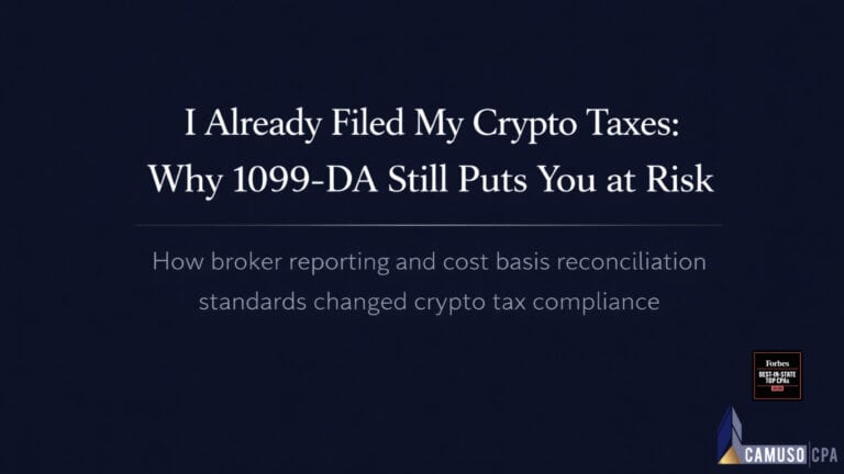 I Already Filed My Crypto Taxes: Why 1099-DA Still Puts You at Risk
