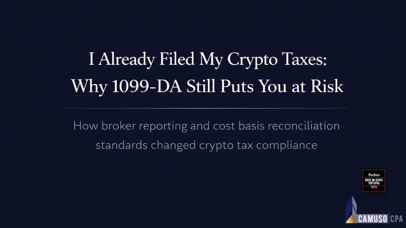 I Already Filed My Crypto Taxes: Why 1099-DA Still Puts You at Risk