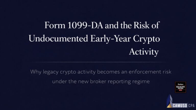 Form 1099-DA and the Risk of Undocumented Early-Year Crypto Activity