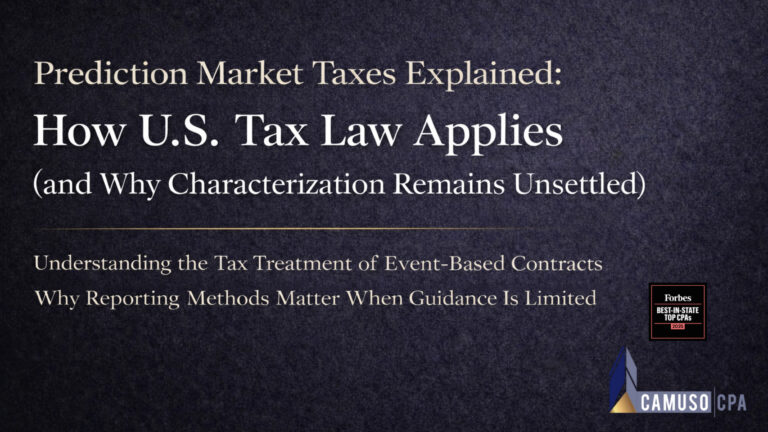 Prediction Market Taxes Explained: How U.S. Tax Law Applies (and Why Characterization Remains Unsettled)