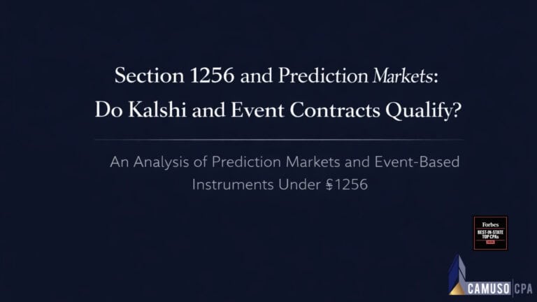 Section 1256 and Prediction Markets: Do Kalshi and Event Contracts Qualify?