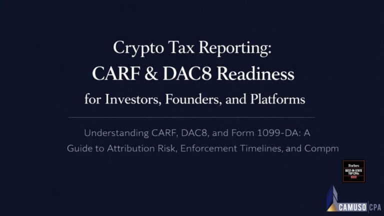 Crypto Tax Reporting: CARF & DAC8 Readiness for Investors, Founders, and Platforms