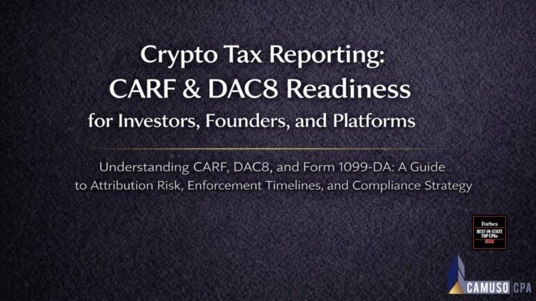 Crypto Tax Reporting: CARF & DAC8 Readiness for Investors, Founders, and Platforms