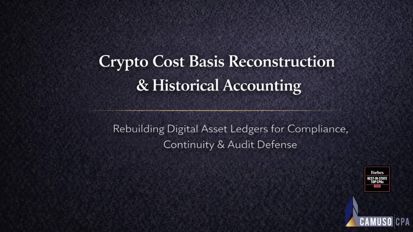 Crypto Cost Basis Reconstruction & Historical Accounting