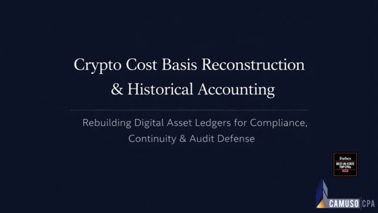 Crypto Cost Basis Reconstruction & Historical Accounting