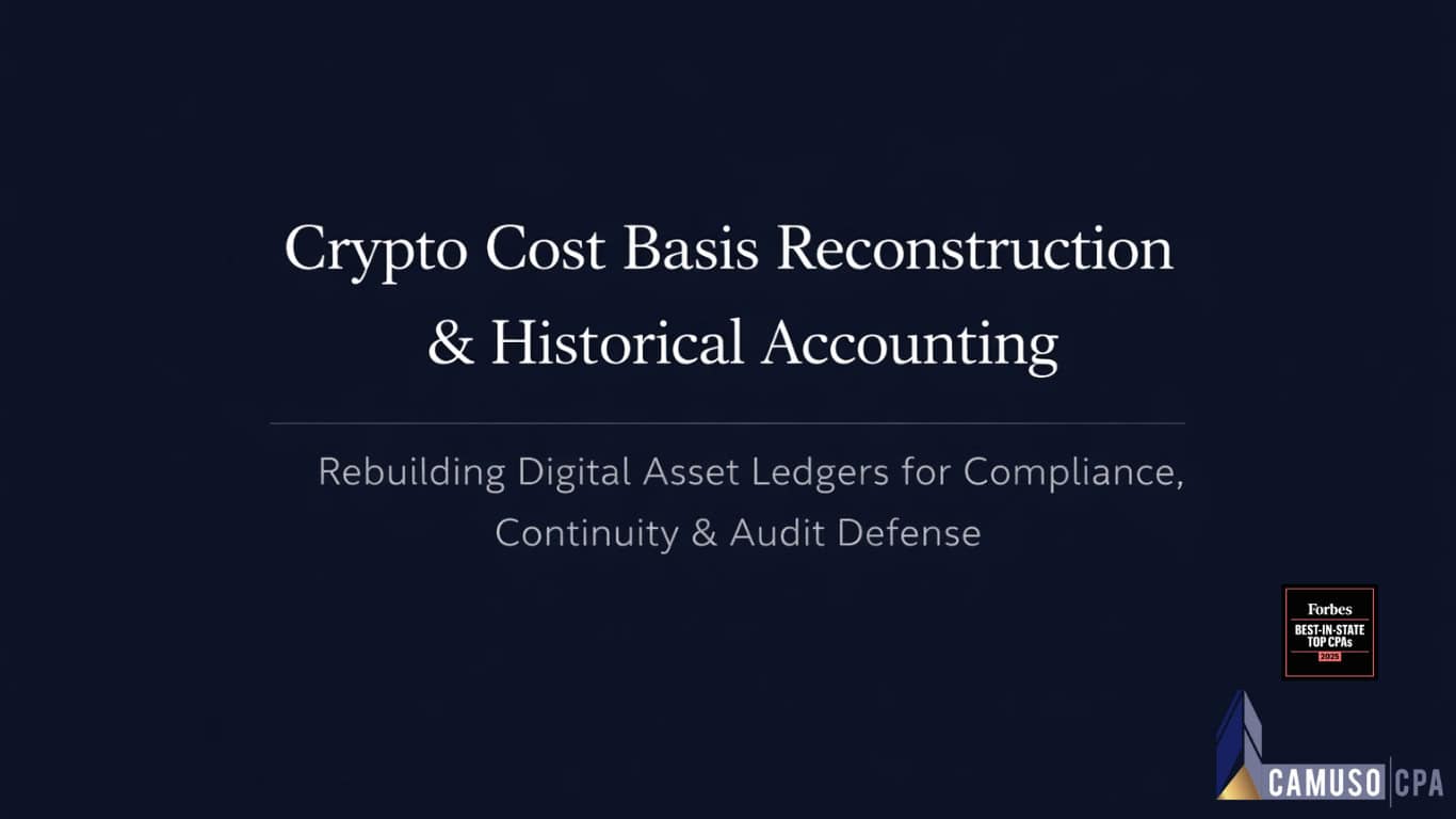 Crypto Cost Basis Reconstruction & Historical Accounting