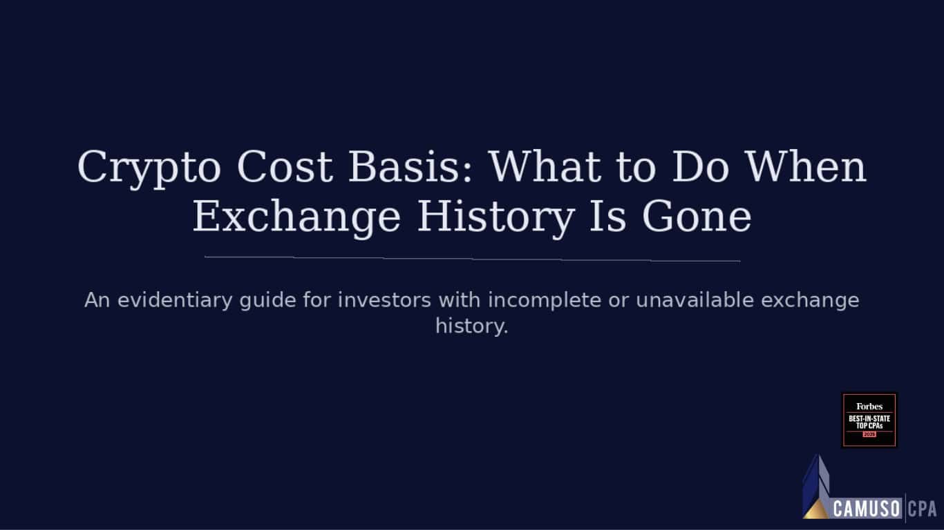 Crypto Cost Basis: What to Do When Exchange History Is Gone