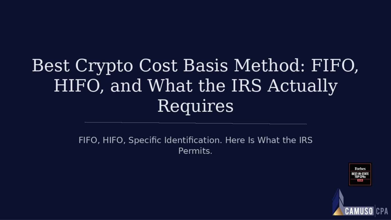 Best Crypto Cost Basis Method: FIFO, HIFO, and What the IRS Actually Requires