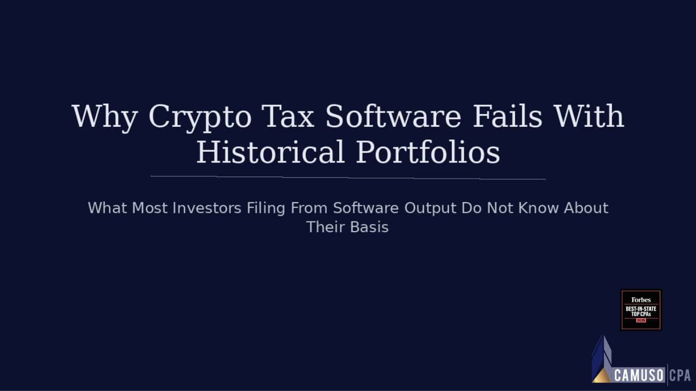 Why Crypto Tax Software Fails With Historical Portfolios