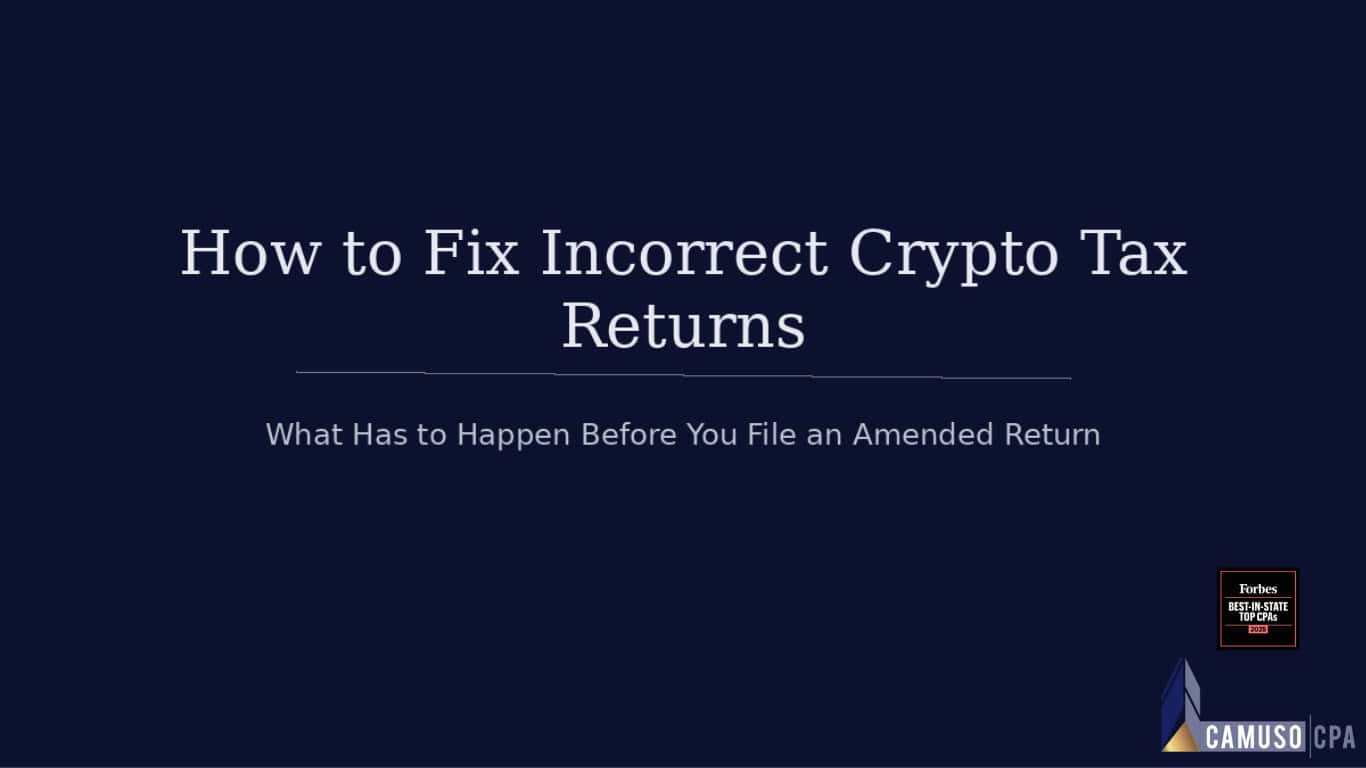 How to Fix Incorrect Crypto Tax Returns