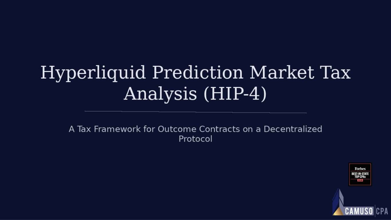 Hyperliquid Prediction Market Tax Analysis (HIP-4)