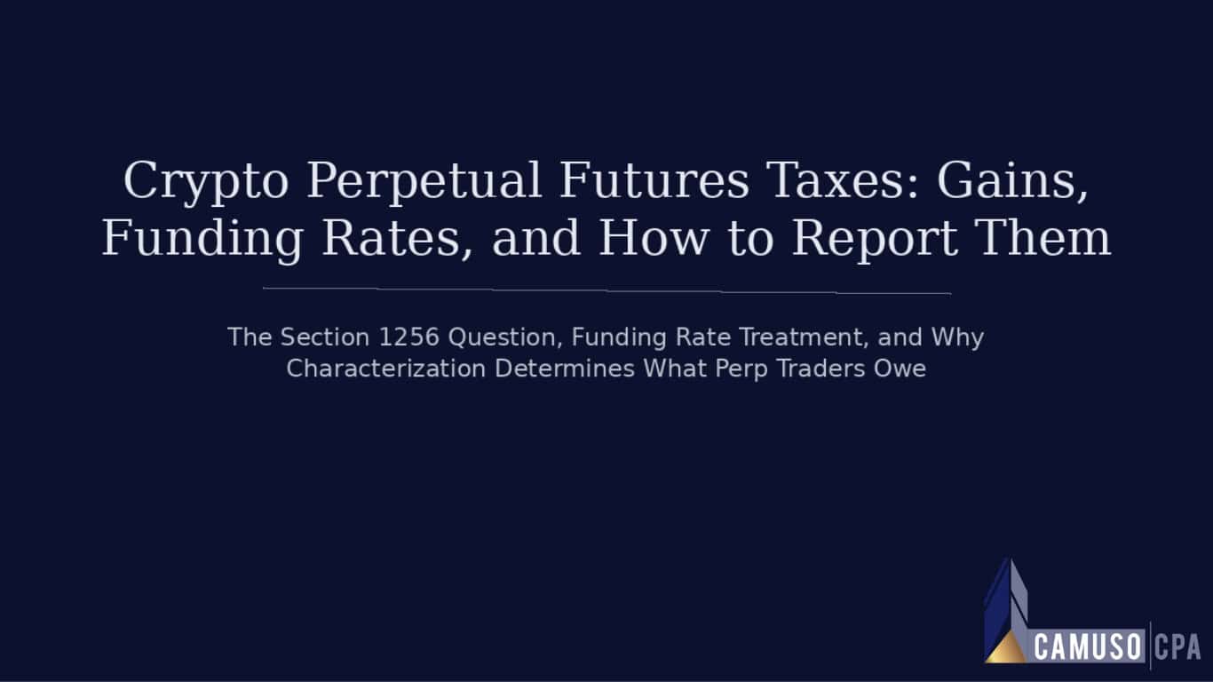 Crypto Perpetual Futures Taxes: Gains, Funding Rates, and How to Report Them