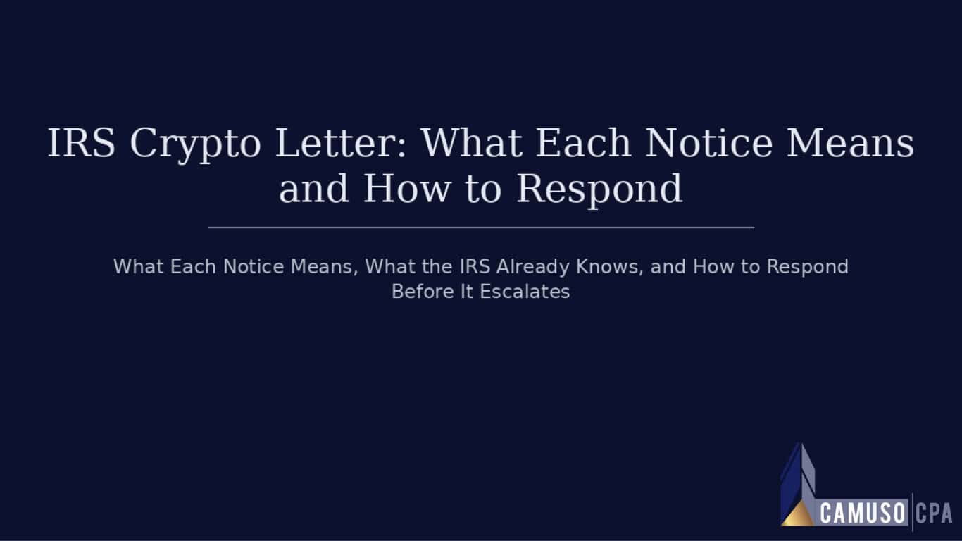 IRS Crypto Letter: What Each Notice Means and How to Respond