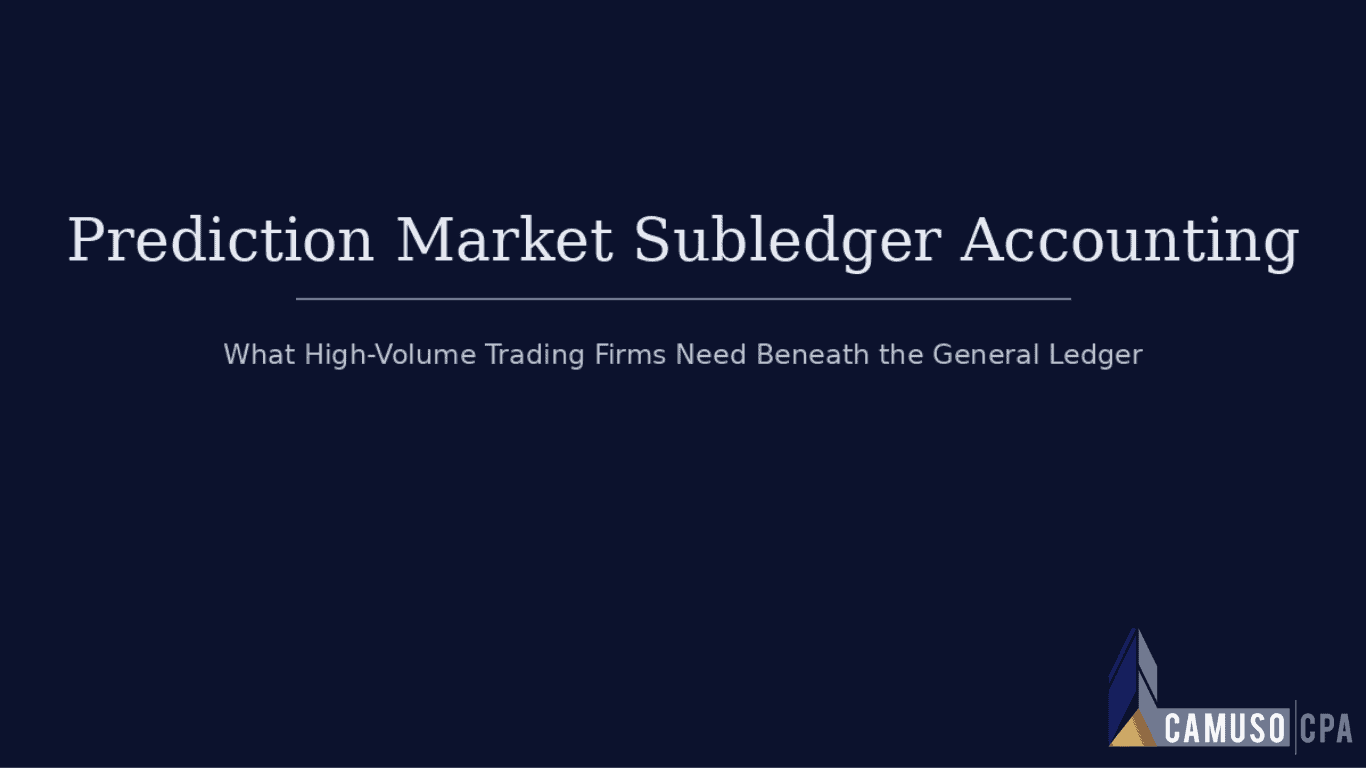 Prediction Market Subledger Accounting: What High-Volume Trading Firms Need Beneath the General Ledger