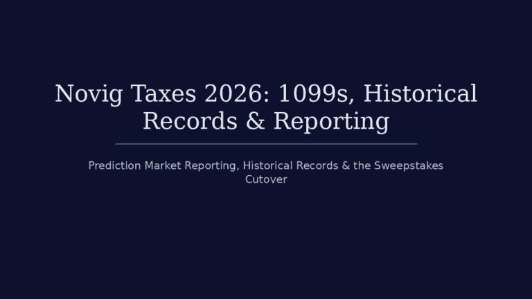 Novig Taxes 2026: 1099s, Historical Records & Reporting
