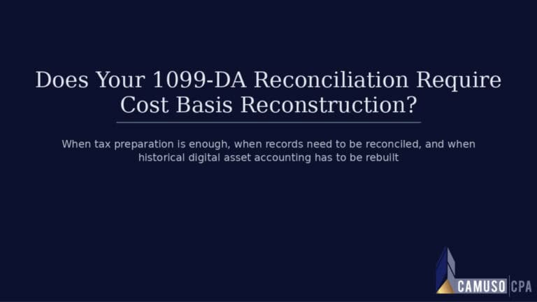 Does Your 1099-DA Reconciliation Require Cost Basis Reconstruction?