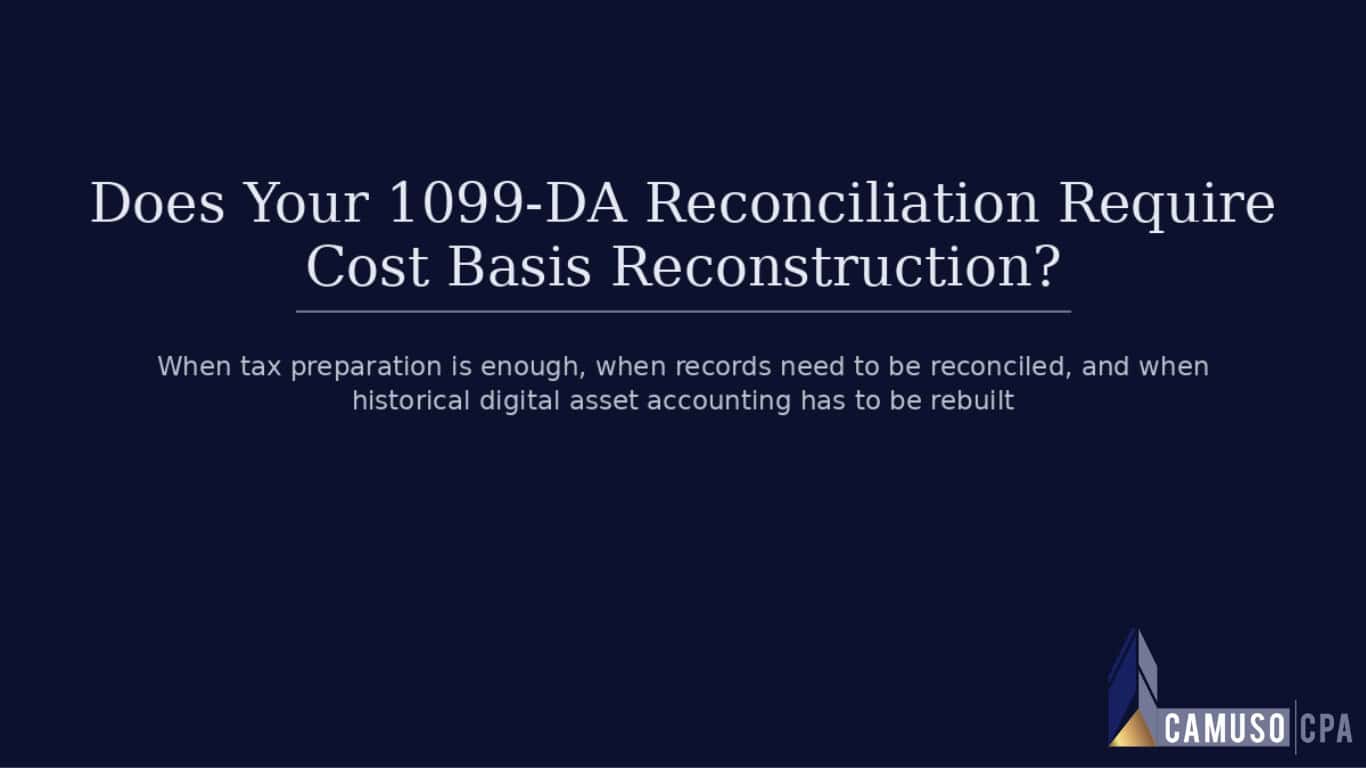 Does Your 1099-DA Reconciliation Require Cost Basis Reconstruction?